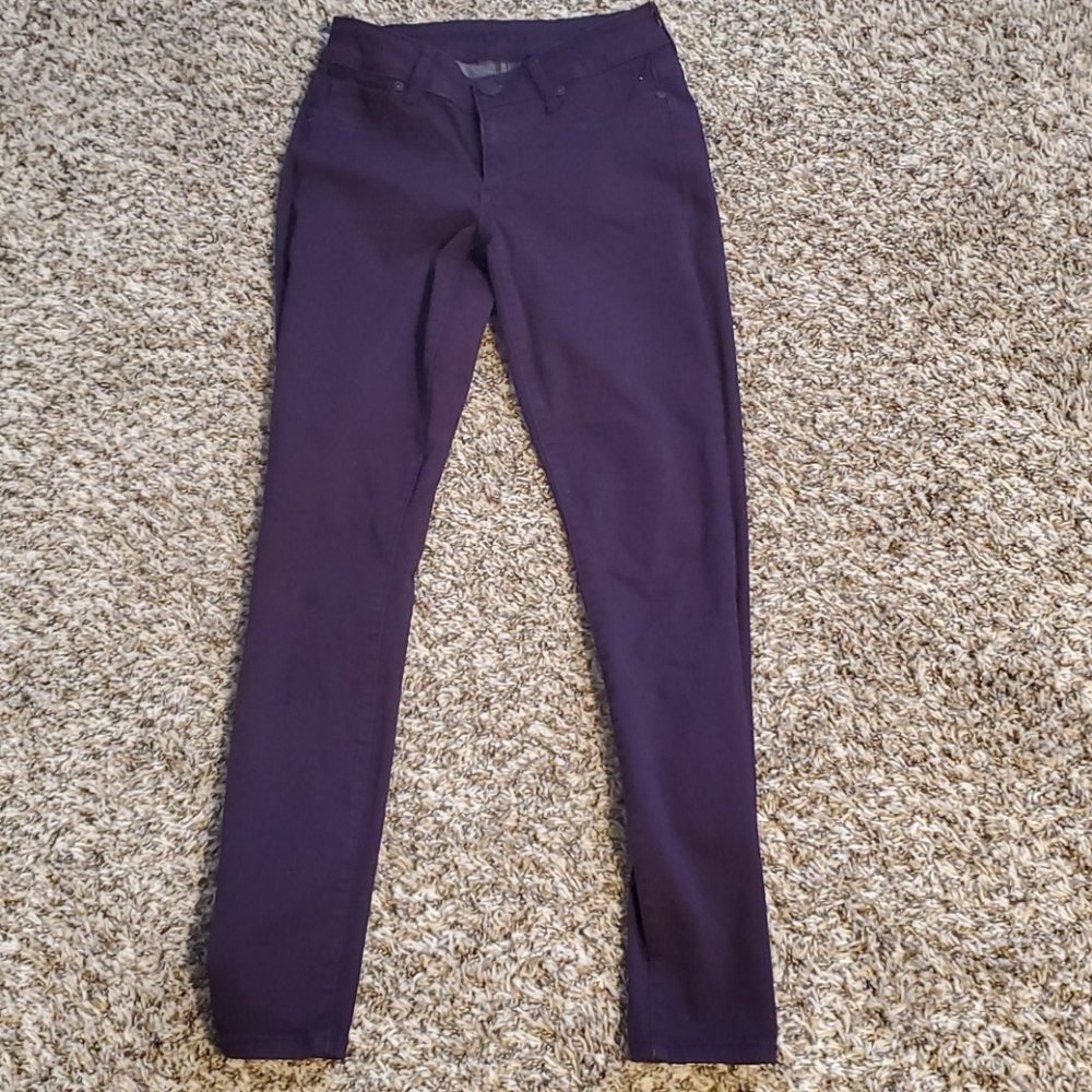 Dark plum skinny jeans